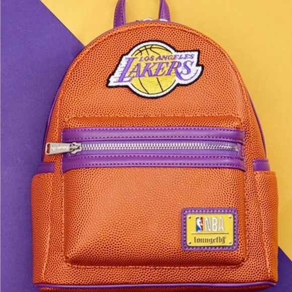 NWT Loungefly L. A. Lakers basketball team spirit fandom mini backpack bag purse - Picture 5 of 5